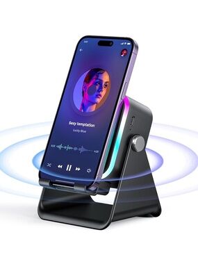 Induction Speaker With Phone Stand 5 In 1 Wireless Bluetooth Audio  WI-FI, Black